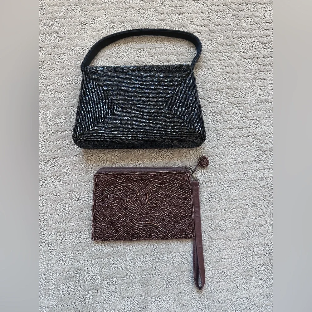 Elegant Beaded Handbag and Wristlet